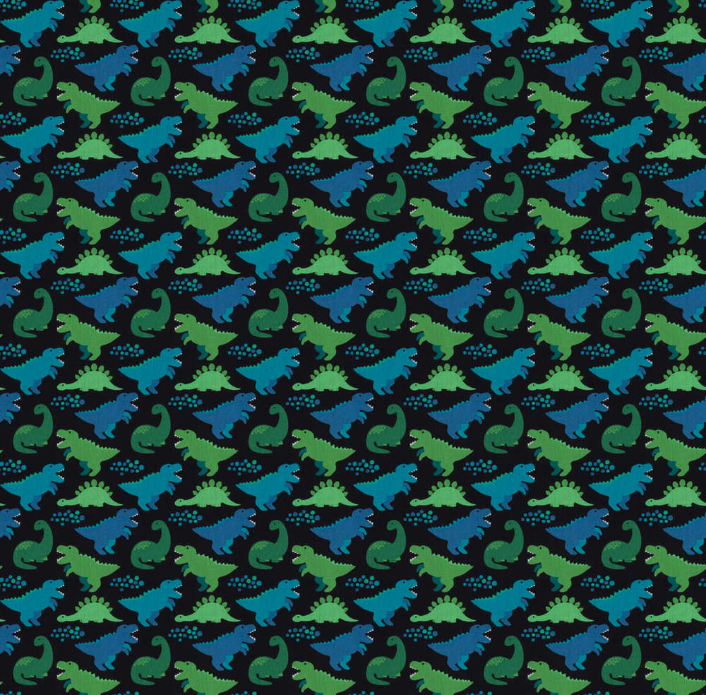 Baumwolle Webware Dinosaurier blau grün