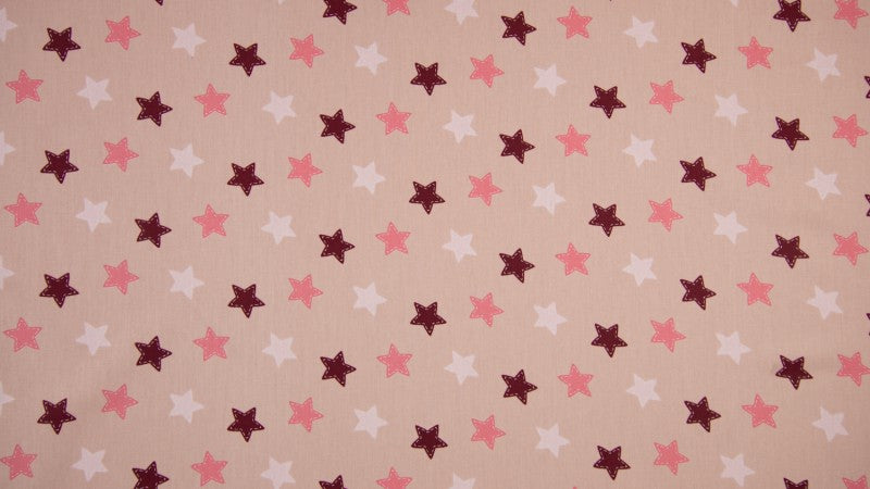Webstoff Big Stars Pink Sterne
