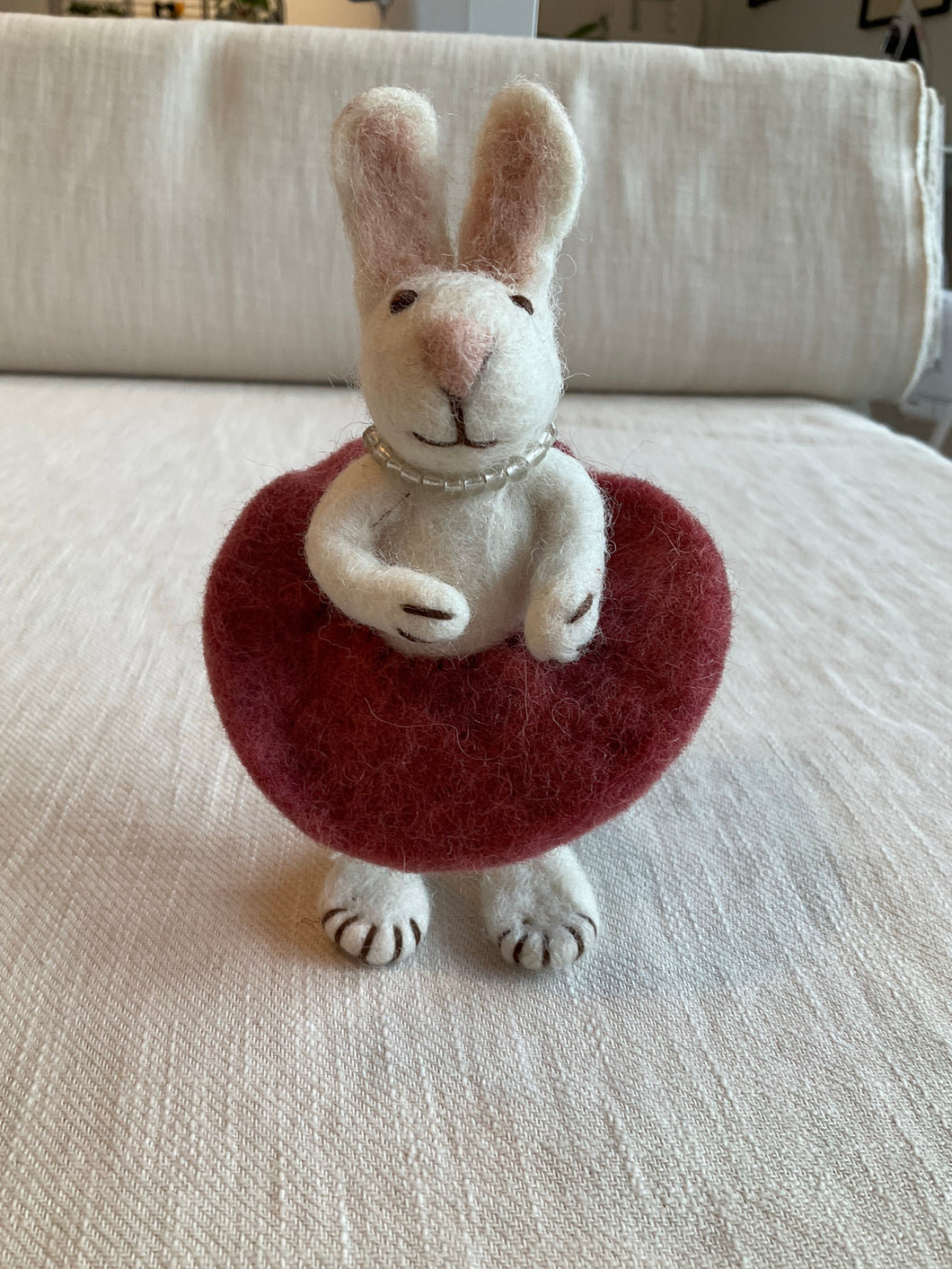 White Bunny With Rose Skirt
