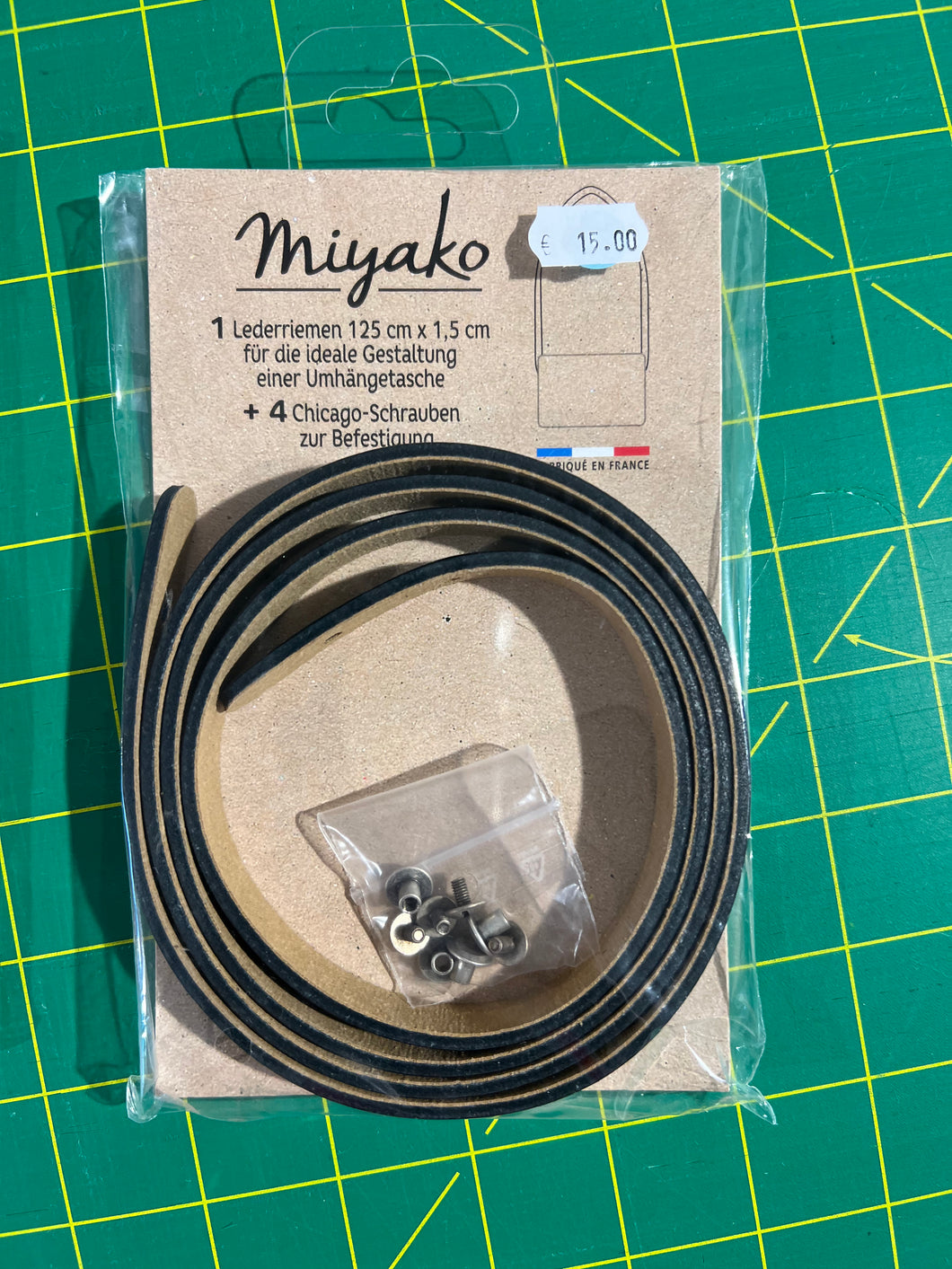 Miyako Lederriemen 125cm x 1,5cm schwarz