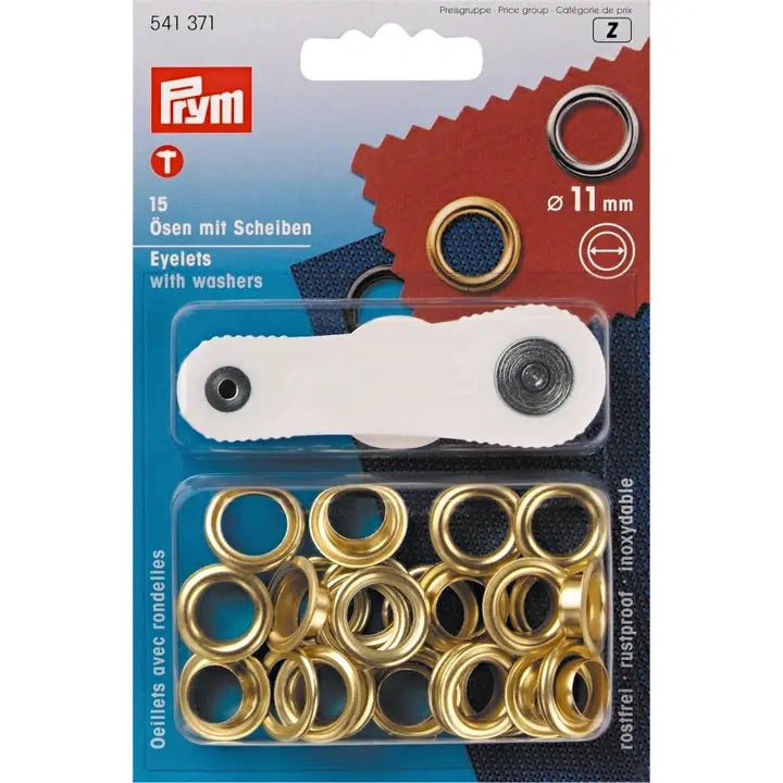 Prym Ösen und Scheiben MS 11,0 mm goldfarbig